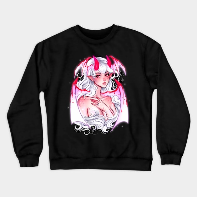 Vampire girl Crewneck Sweatshirt by Vivian Valentin Art